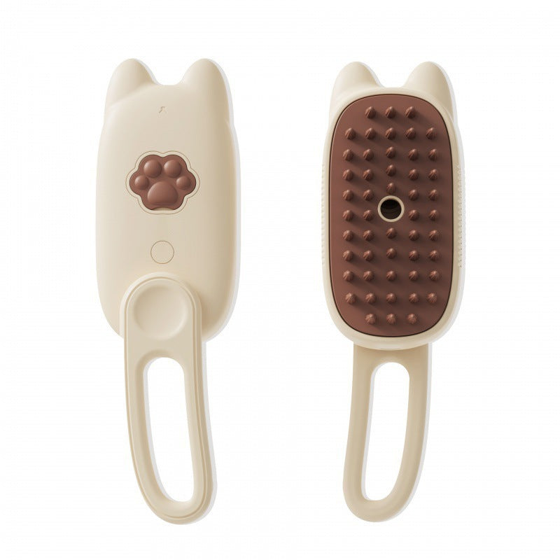 Off - white Pet Spray Grooming Brush - 3 - in - 1 Steam Dematting Comb with Nano Mist for Cats & Dogs - Anti - Flying Hair & Massage - Factory Direct Shop