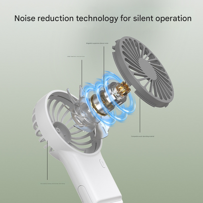 2-PCS Orange New Portable Handheld Air Cooler Fan - Foldable Desktop USB Rechargeable Mini Fan with Climbing Buckle