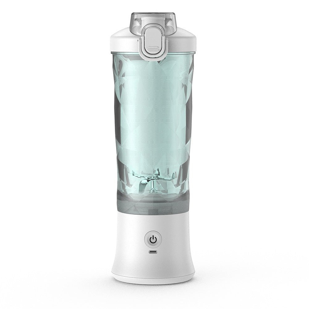 White Portable Blender 600ml Personal Smoothie Maker USB Rechargeable Juicer Cup with 6 Stainless Steel Blades 4000mAh Battery for Gym Travel and Camping - Factory Direct Shop