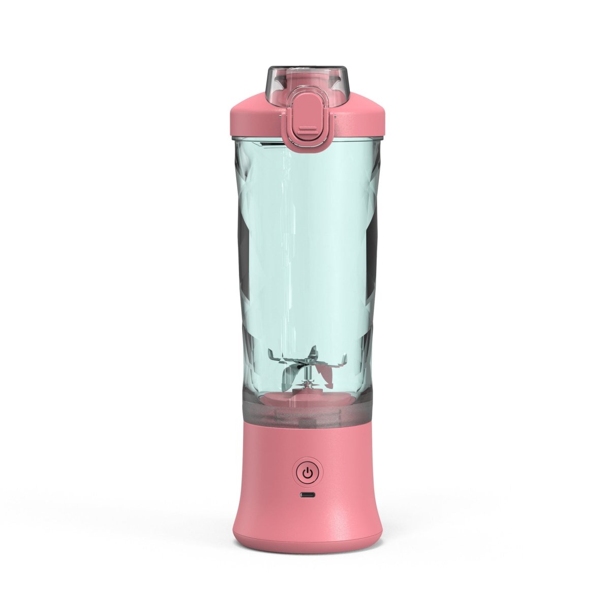 Pink Portable Blender 600ml Personal Smoothie Maker USB Rechargeable Juicer Cup with 6 Stainless Steel Blades 4000mAh Battery for Gym Travel and Camping - Factory Direct Shop