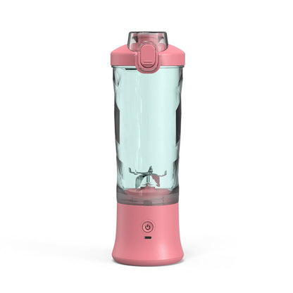Pink Portable Blender 600ml Personal Smoothie Maker USB Rechargeable Juicer Cup with 6 Stainless Steel Blades 4000mAh Battery for Gym Travel and Camping - Factory Direct Shop
