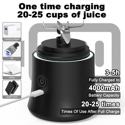 Light purple Portable Blender 600ml Personal Smoothie Maker USB Rechargeable Juicer Cup with 6 Stainless Steel Blades 4000mAh Battery for Gym Travel and Camping - Factory Direct Shop