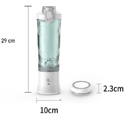 Green Portable Blender 600ml Personal Smoothie Maker USB Rechargeable Juicer Cup with 6 Stainless Steel Blades 4000mAh Battery for Gym Travel and Camping - Factory Direct Shop