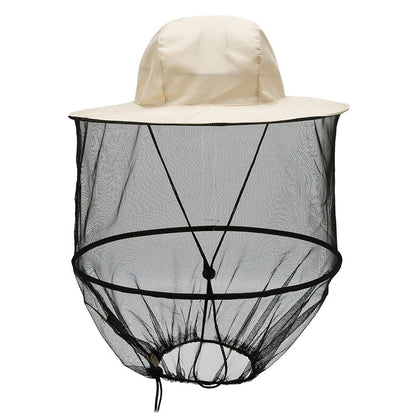 Beige Outdoor Fishing Hat with Mesh Head Net Sun Protection Bucket Cap Anti - Mosquito Fly Guard for Gardening Hiking & Beekeeping - Factory Direct Shop