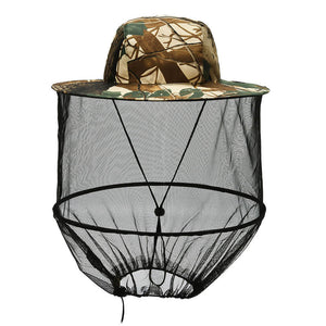 Summer leaf camouflage Outdoor Fishing Hat with Mesh Head Net Sun Protection Bucket Cap Anti - Mosquito Fly Guard for Gardening Hiking & Beekeeping - Factory Direct Shop