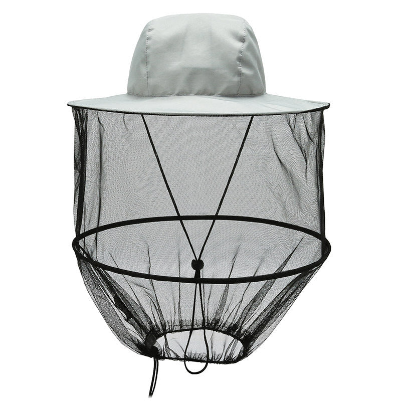 Grey Outdoor Fishing Hat with Mesh Head Net Sun Protection Bucket Cap Anti - Mosquito Fly Guard for Gardening Hiking & Beekeeping - Factory Direct Shop