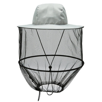 Grey Outdoor Fishing Hat with Mesh Head Net Sun Protection Bucket Cap Anti - Mosquito Fly Guard for Gardening Hiking & Beekeeping - Factory Direct Shop