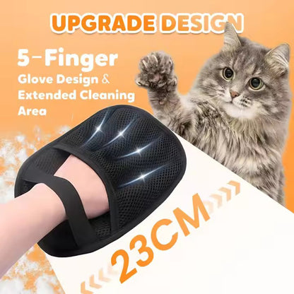2 - Pack Black Pet Hair Removal Gloves – Static Cling Lint Remover for Cats and Dogs, Effective Fur & Dust Cleaner for Furniture, Clothes, and Car Interiors in Australia - Factory Direct Shop
