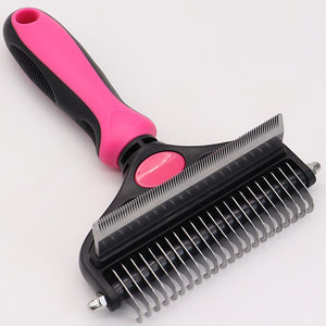 Pink Pet Grooming Comb – Fine Toothed Side for Hair Removal and Detangling, Ideal for Dogs with Long or Thick Coats in Australia - Factory Direct Shop
