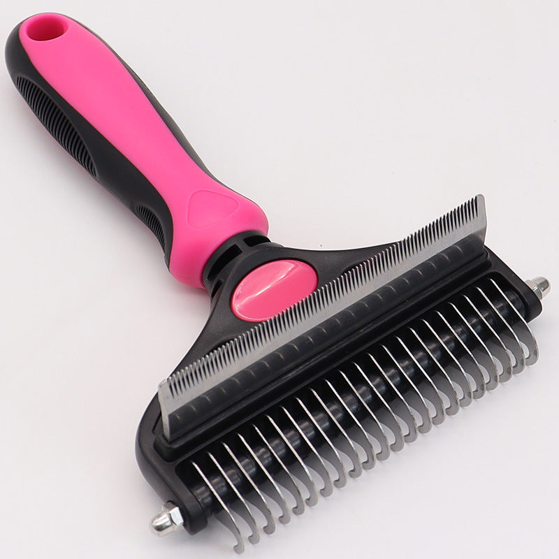 Pink Pet Grooming Comb – Fine Toothed Side for Hair Removal and Detangling, Ideal for Dogs with Long or Thick Coats in Australia - Factory Direct Shop