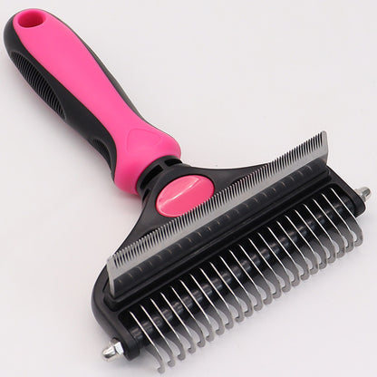 Pink Pet Grooming Comb – Fine Toothed Side for Hair Removal and Detangling, Ideal for Dogs with Long or Thick Coats in Australia - Factory Direct Shop