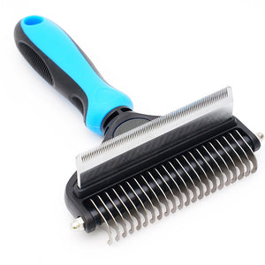 Sky blue Pet Grooming Comb – Fine Toothed Side for Hair Removal and Detangling, Ideal for Dogs with Long or Thick Coats in Australia - Factory Direct Shop