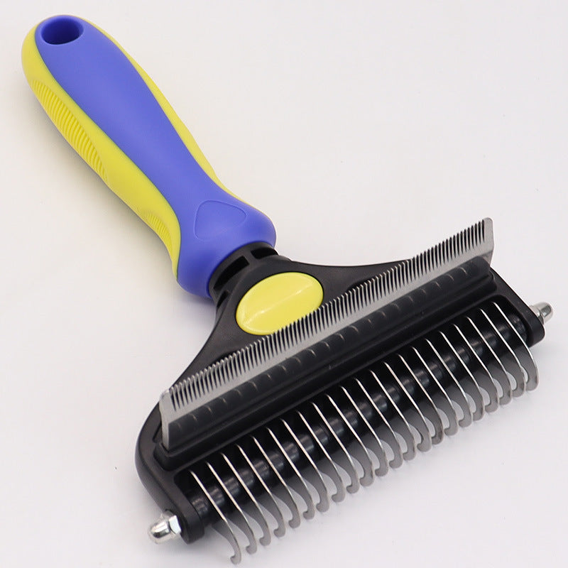 Sapphire blue Pet Grooming Comb – Fine Toothed Side for Hair Removal and Detangling, Ideal for Dogs with Long or Thick Coats in Australia - Factory Direct Shop