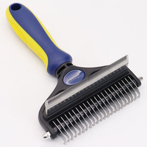 Dark blue Pet Grooming Comb – Fine Toothed Side for Hair Removal and Detangling, Ideal for Dogs with Long or Thick Coats in Australia - Factory Direct Shop