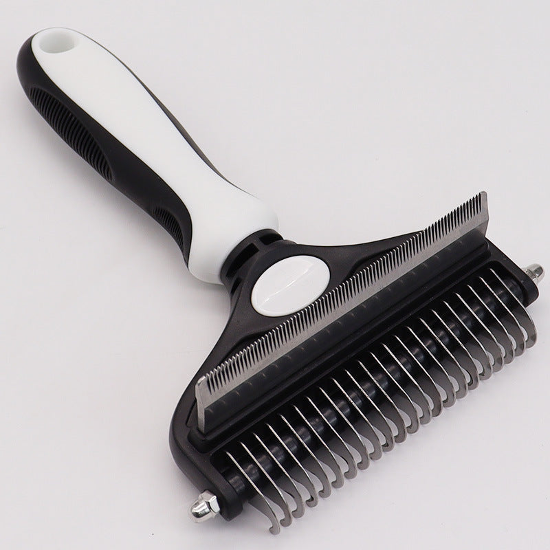 White Pet Grooming Comb – Fine Toothed Side for Hair Removal and Detangling, Ideal for Dogs with Long or Thick Coats in Australia - Factory Direct Shop