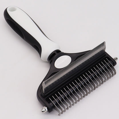 White Pet Grooming Comb – Fine Toothed Side for Hair Removal and Detangling, Ideal for Dogs with Long or Thick Coats in Australia - Factory Direct Shop