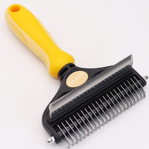 Wheat color Pet Grooming Comb – Fine Toothed Side for Hair Removal and Detangling, Ideal for Dogs with Long or Thick Coats in Australia - Factory Direct Shop