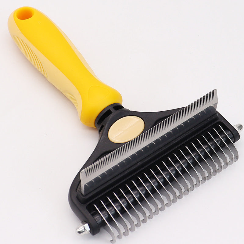 Wheat color Pet Grooming Comb – Fine Toothed Side for Hair Removal and Detangling, Ideal for Dogs with Long or Thick Coats in Australia - Factory Direct Shop
