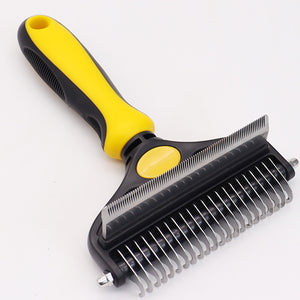 Lemon yellow Pet Grooming Comb – Fine Toothed Side for Hair Removal and Detangling, Ideal for Dogs with Long or Thick Coats in Australia - Factory Direct Shop