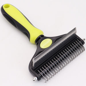 Fluorescent yellow Pet Grooming Comb – Fine Toothed Side for Hair Removal and Detangling, Ideal for Dogs with Long or Thick Coats in Australia - Factory Direct Shop