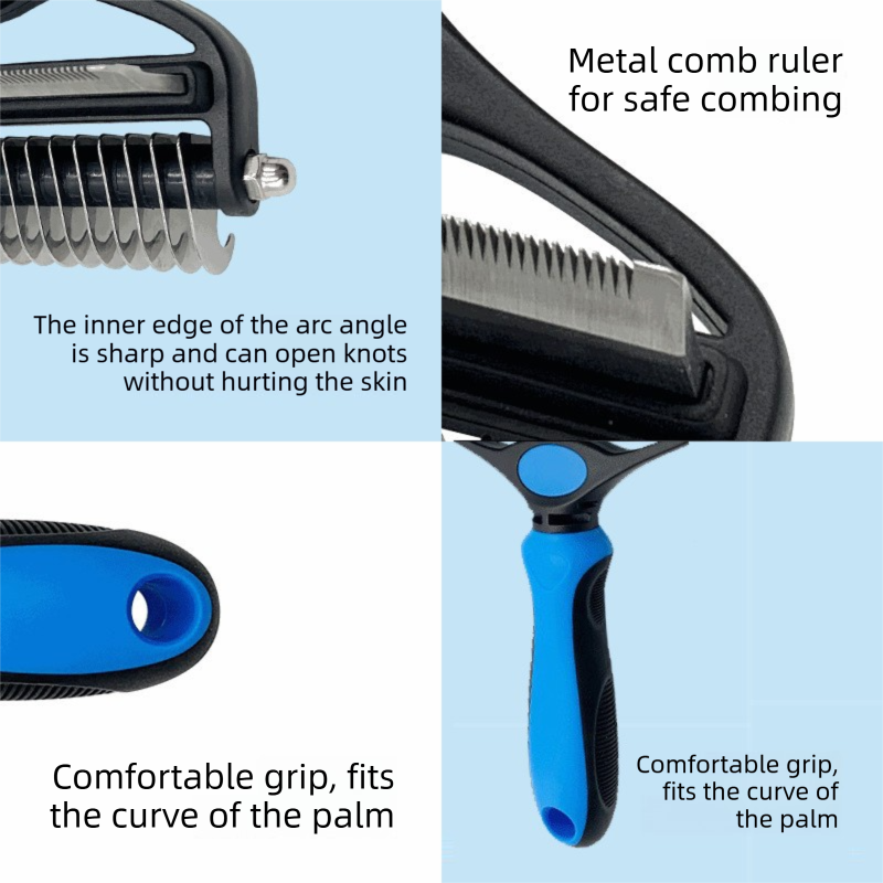 Purple Pet Grooming Comb – Fine Toothed Side for Hair Removal and Detangling, Ideal for Dogs with Long or Thick Coats in Australia - Factory Direct Shop