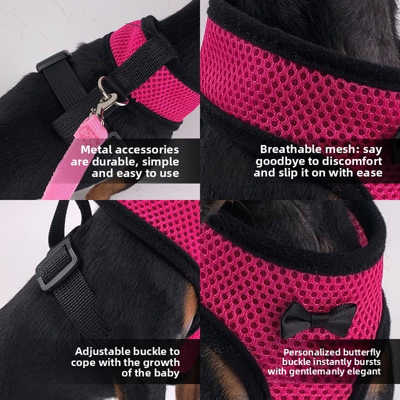 2 - Pcs Pink Adjustable Pet Harness with Leash – Breathable Mesh Design for Small Dogs, Cats, Chickens, Ducks & More | Anti - Escape, 360° Support, Lightweight & Comfortable in Australia(Size:M) - Factory Direct Shop