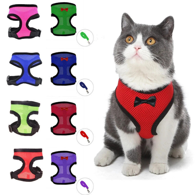 2-Pcs Red Adjustable Pet Harness with Leash – Breathable Mesh Design for Small Dogs, Cats, Chickens, Ducks & More | Anti-Escape, 360° Support, Lightweight & Comfortable in Australia(Size:XL)