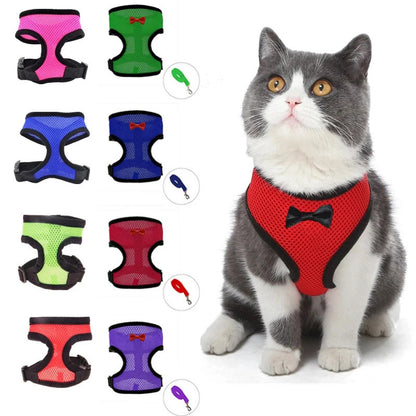 2-Pcs Red Adjustable Pet Harness with Leash – Breathable Mesh Design for Small Dogs, Cats, Chickens, Ducks & More | Anti-Escape, 360° Support, Lightweight & Comfortable in Australia(Size:XL)