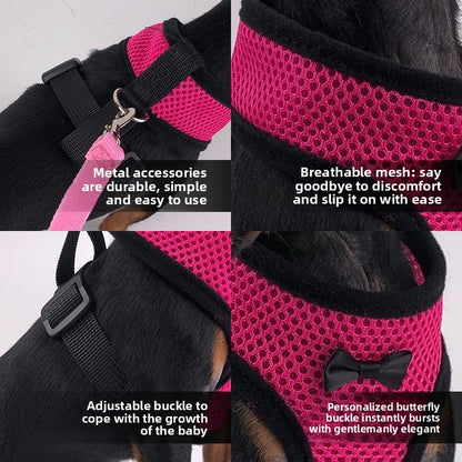 2-Pcs Red Adjustable Pet Harness with Leash – Breathable Mesh Design for Small Dogs, Cats, Chickens, Ducks & More | Anti-Escape, 360° Support, Lightweight & Comfortable in Australia(Size:XL)