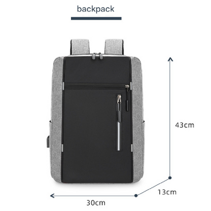 Black 3 Piece Mens Backpack Set with Sling Bag and Pouch USB Charging Port Large Capacity Laptop Daypack Water Resistant Business Travel School Bag