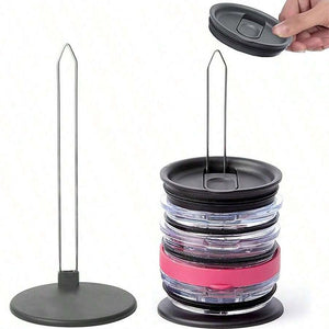 5 - PCS Universal Tumbler Lid Organizer Stand Vertical Storage Rack for Kitchen Cabinets Holds Up to 10 Lids Space Saving Cup Accessory Holder - Factory Direct Shop