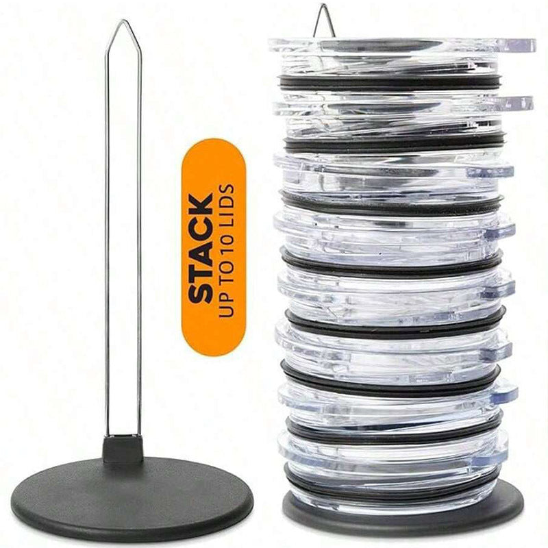 5 - PCS Universal Tumbler Lid Organizer Stand Vertical Storage Rack for Kitchen Cabinets Holds Up to 10 Lids Space Saving Cup Accessory Holder - Factory Direct Shop