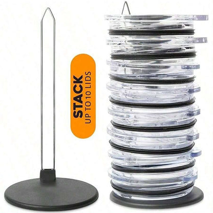 5 - PCS Universal Tumbler Lid Organizer Stand Vertical Storage Rack for Kitchen Cabinets Holds Up to 10 Lids Space Saving Cup Accessory Holder - Factory Direct Shop