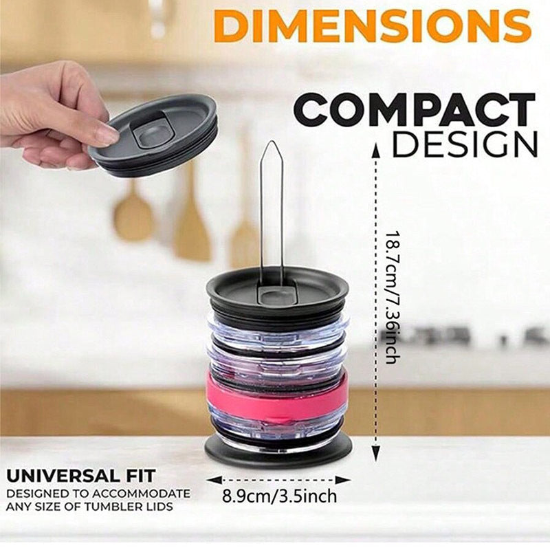 5 - PCS Universal Tumbler Lid Organizer Stand Vertical Storage Rack for Kitchen Cabinets Holds Up to 10 Lids Space Saving Cup Accessory Holder - Factory Direct Shop