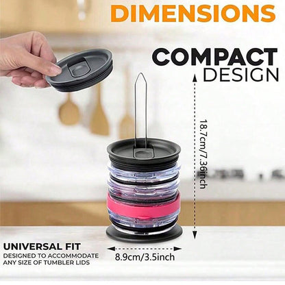 5 - PCS Universal Tumbler Lid Organizer Stand Vertical Storage Rack for Kitchen Cabinets Holds Up to 10 Lids Space Saving Cup Accessory Holder - Factory Direct Shop