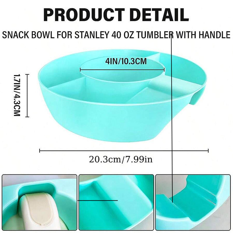 2 Pack beige Snack Bowl for Stanley 40oz Tumbler with Handle Reusable Silicone Snack Ring Divider Tray for Movie Night Road Trip and Camping - Factory Direct Shop