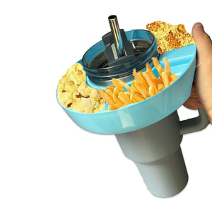 2 Pack Blue Snack Bowl for Stanley 40oz Tumbler with Handle Reusable Silicone Snack Ring Divider Tray for Movie Night Road Trip and Camping - Factory Direct Shop