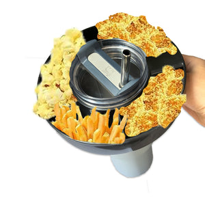 2 Pack Black Snack Bowl for Stanley 40oz Tumbler with Handle Reusable Silicone Snack Ring Divider Tray for Movie Night Road Trip and Camping - Factory Direct Shop