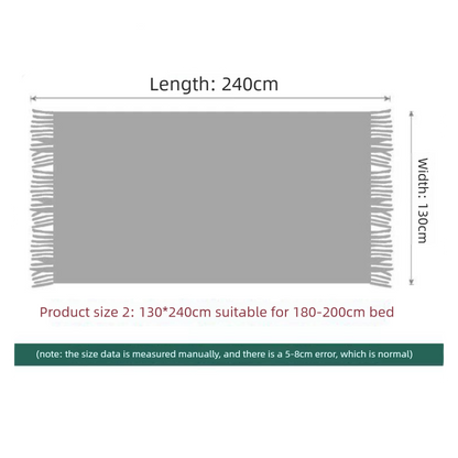 Beige Nordic Knitted Throw Blanket with Tassels 130x230cm Soft Acrylic Diamond Pattern Sofa Cover Bed Runner and Travel Blanket