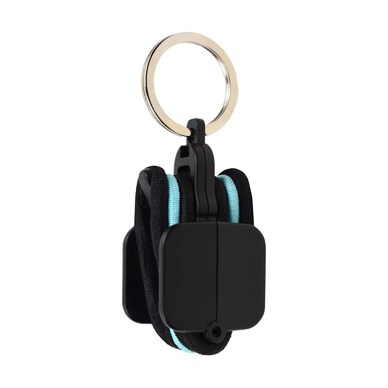 3 - PCS Black Portable Hair Tie Organizer Keychain Compact Hair Accessories Holder with Clip for Travel School Bag and Purse - Factory Direct Shop