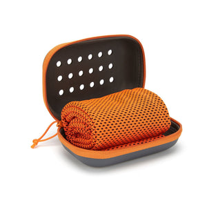2 - PCS Bright orange Instant Cooling Towel with EVA Case 30x90cm Breathable Ice Silk Sports Towel Quick Dry for Gym Yoga and Outdoor Workouts - Factory Direct Shop