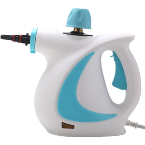 Blue Handheld Steam Cleaner 1050W High Pressure Chemical Free Cleaning Machine with 12 Piece Accessory Set for Kitchen Bathroom Car and Upholstery - Factory Direct Shop