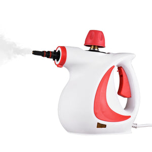 Pink Handheld Steam Cleaner 1050W High Pressure Chemical Free Cleaning Machine with 12 Piece Accessory Set for Kitchen Bathroom Car and Upholstery - Factory Direct Shop