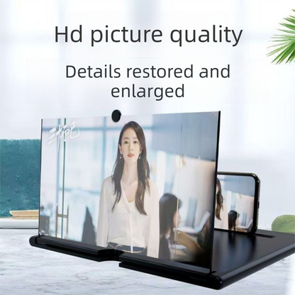Red Portable 10-Inch Mobile Phone Screen Magnifier with Foldable Stand - 3D HD Video Amplifier for Movies & Reading - Pull-Out Design Compatible with All Smartphones - Ideal for Home, Travel & Camping