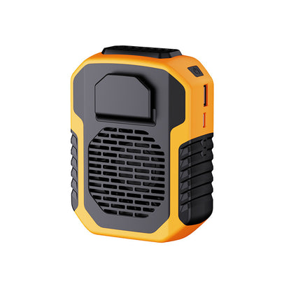 Portable Waist Clip Fan 6000mAh Rechargeable Personal Air Conditioner with Power Bank Function Heavy Duty Wearable Belt Fan for Tradies Camping and Outdoor Work Black