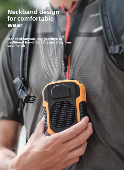 Portable Waist Clip Fan 6000mAh Rechargeable Personal Air Conditioner with Power Bank Function Heavy Duty Wearable Belt Fan for Tradies Camping and Outdoor Work Black