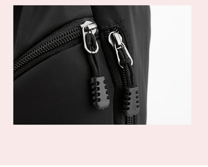 Large Drawstring Backpack Waterproof Gym Bag Lightweight Sports Sackpack with Zipper Pockets for Travel and Swimming Black