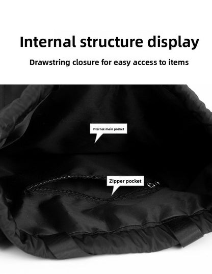 Large Drawstring Backpack Waterproof Gym Bag Lightweight Sports Sackpack with Zipper Pockets for Travel and Swimming Royal Blue