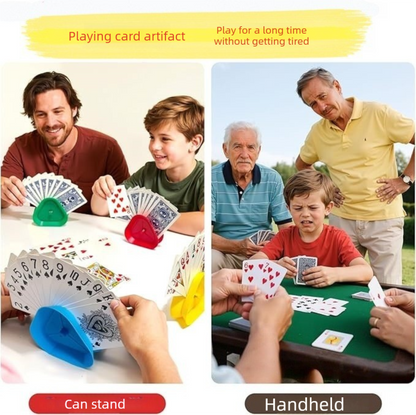 Triangle Playing Card Holders 4 Pack Hands Free Game Organizers for Kids Seniors and Adults Ideal for Family Poker Nights