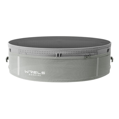 WRELS Trail Running Waist Belt - Lightweight Mesh Hydration Pack with Trekking Pole Holder - Anti-Bounce Phone Storage for Marathon & Hiking - Gray Size S (67-75cm)